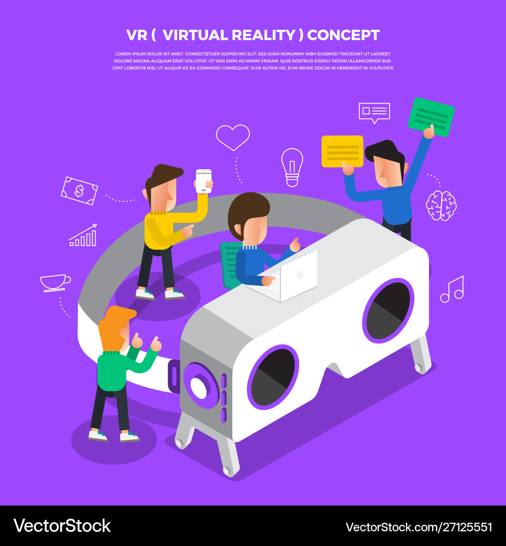 Flat design concept brainstorm working on desktop vector image