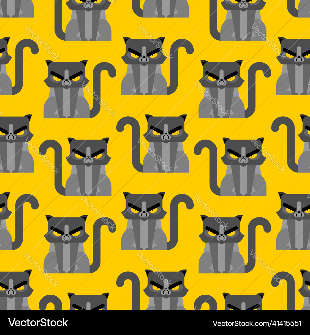 Grumpy cat pattern seamless angry pet background Grumpy cat pattern seamless angry pet background Vector Image