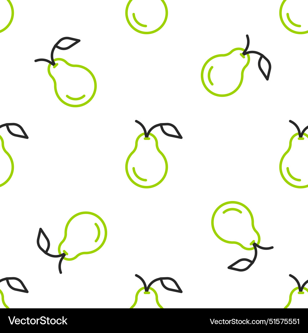 Line pear icon isolated seamless pattern on white Line pear icon isolated seamless pattern on white Vector Image