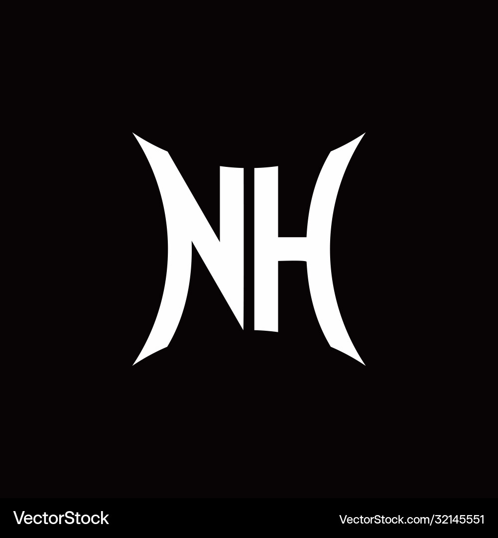 Nh monogram logo with sharped shape design Nh monogram logo with sharped shape design Vector Image