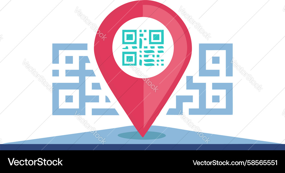 QR Code Location Pin Navigation Vector Image