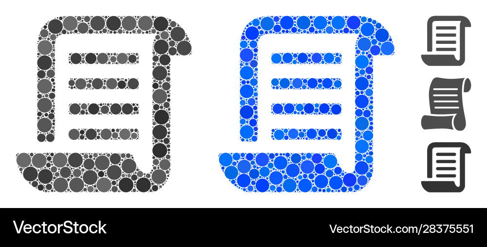 Roll document composition icon round dots Vector Image