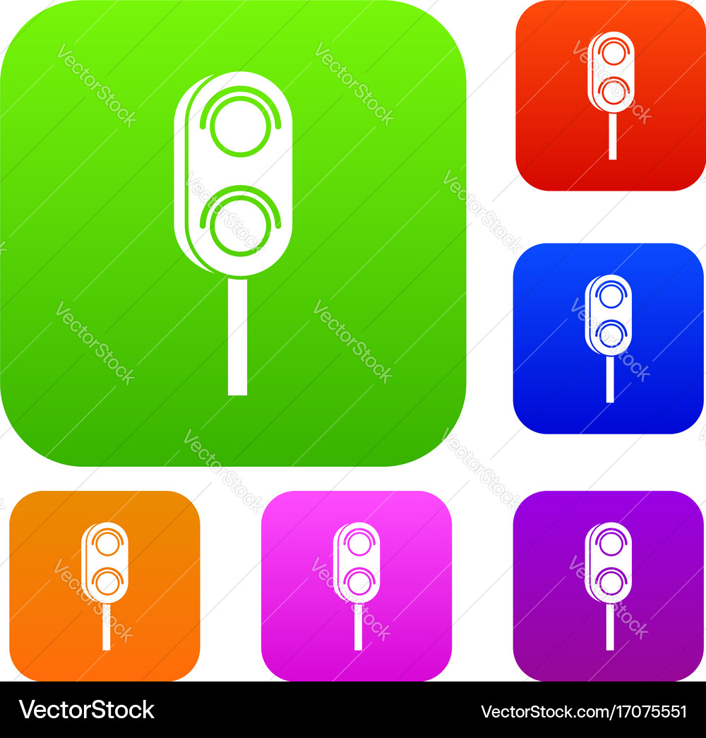 Semaphore trafficlight set collection vector image
