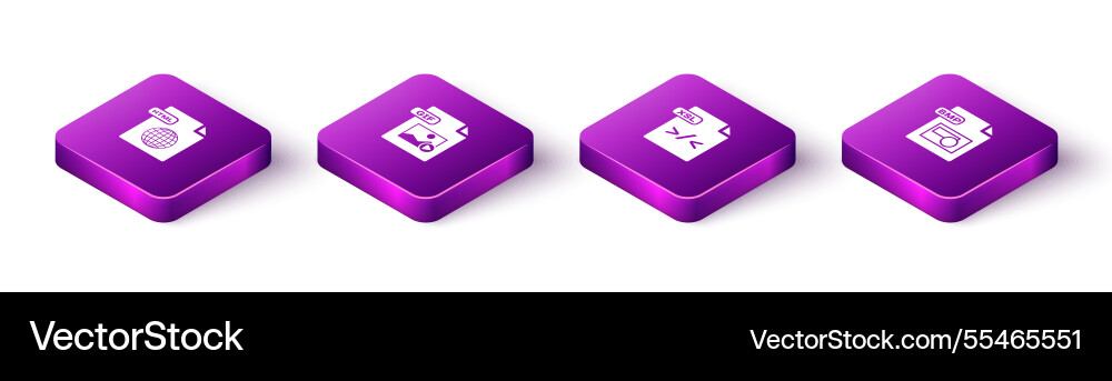Set isometric html file document gif xsl and bmp Set isometric html file document gif xsl and bmp vector image