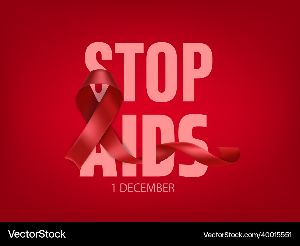 World aids awareness day concept stop Vector Image