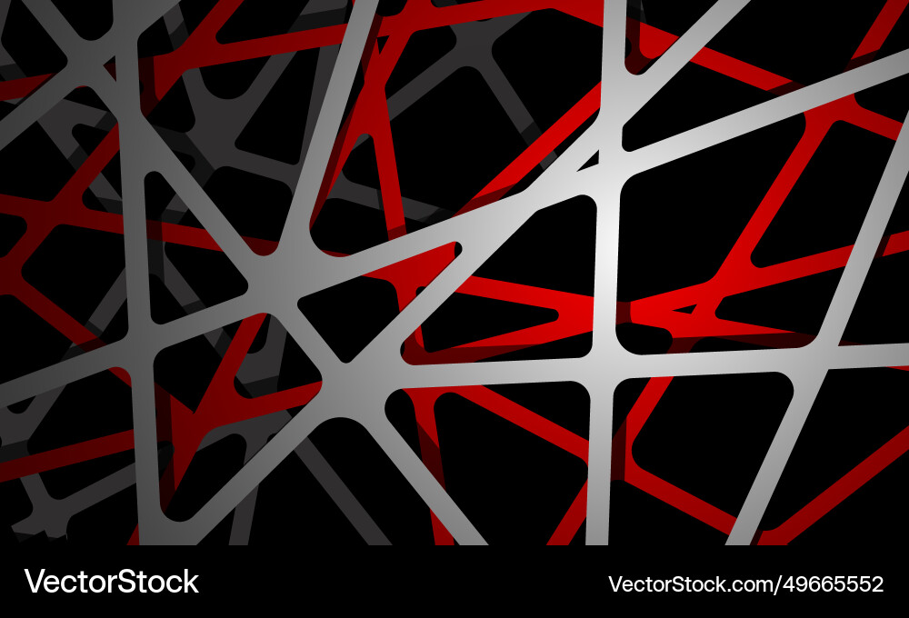 Abstract dark gray red geometric mesh pattern Vector Image