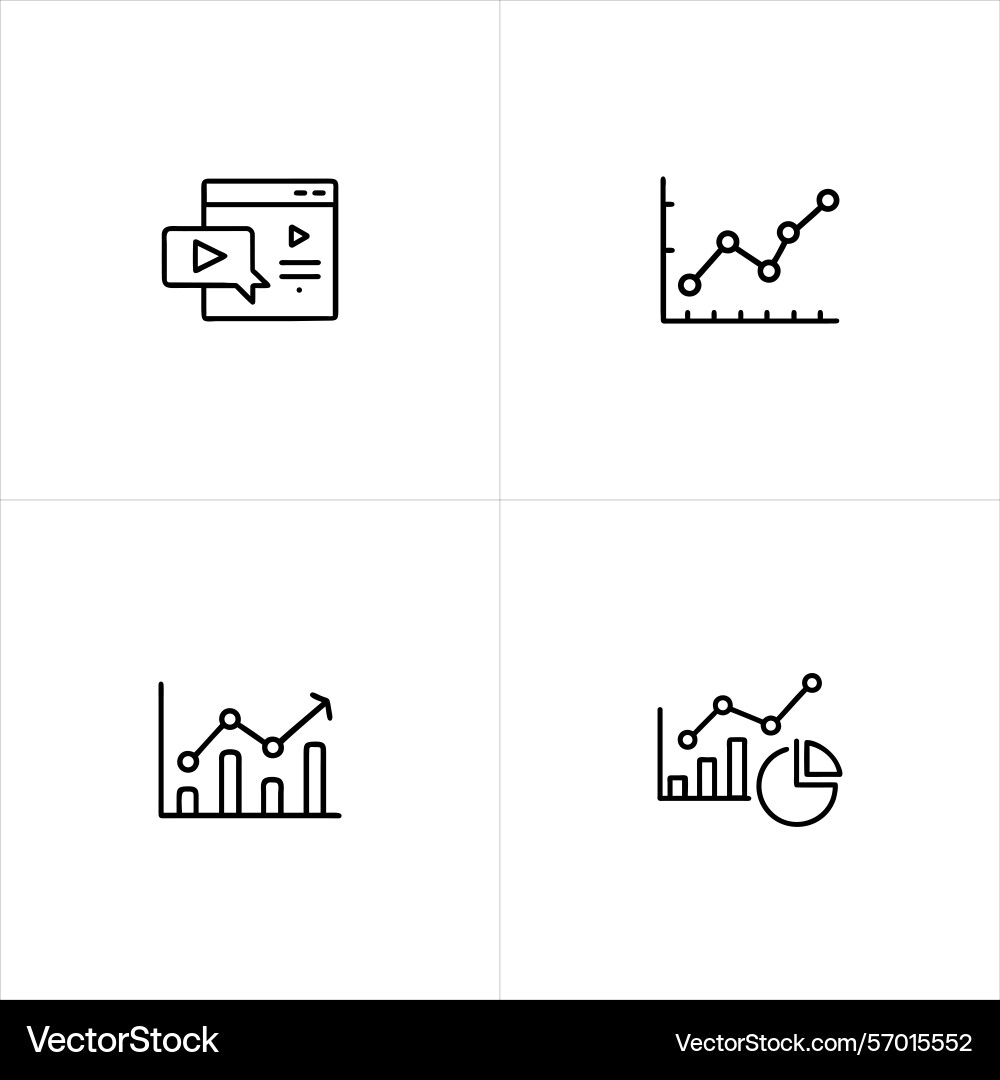 Analytics icon set for data driven insights Vector Image