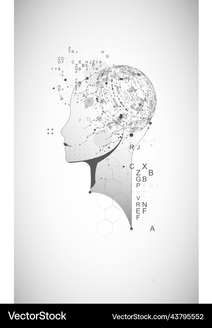 Artificial intelligence technical background Artificial intelligence technical background vector image
