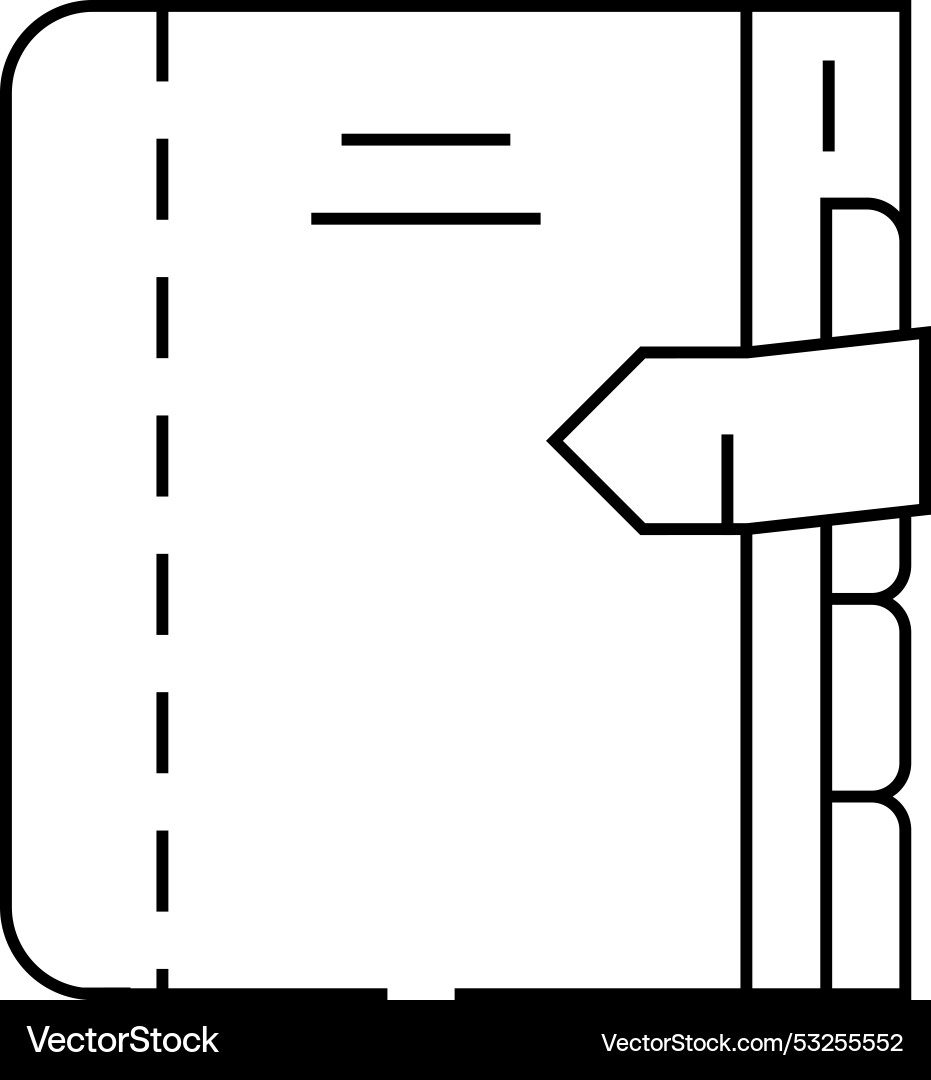 Diary with separator line icon Diary with separator line icon Vector Image