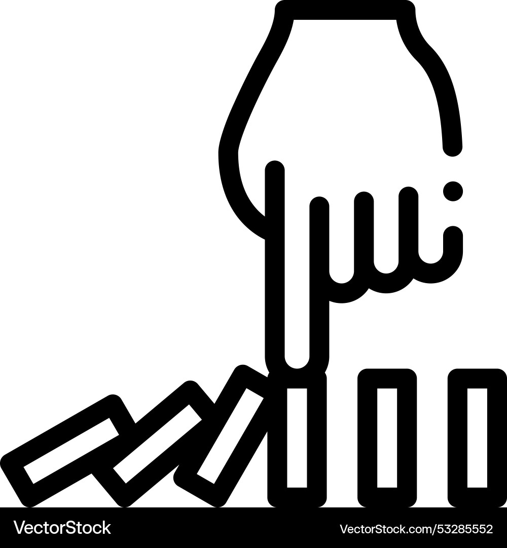 Domino effect icon thin linear style design Domino effect icon thin linear style design Vector Image