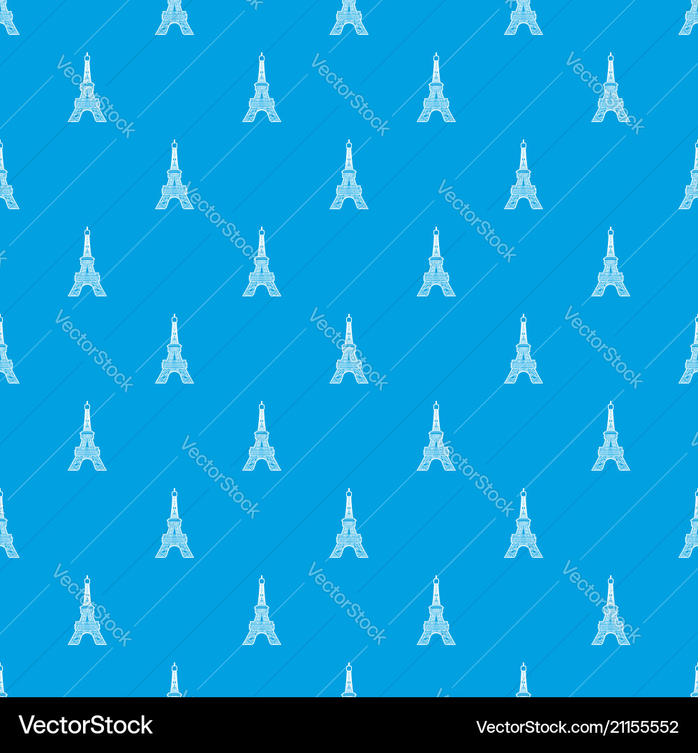 Eiffel tower pattern seamless blue Eiffel tower pattern seamless blue vector image