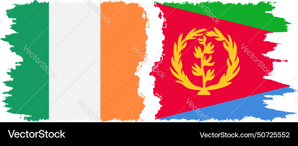 Eritrea and ireland grunge flags connection Eritrea and ireland grunge flags connection vector image