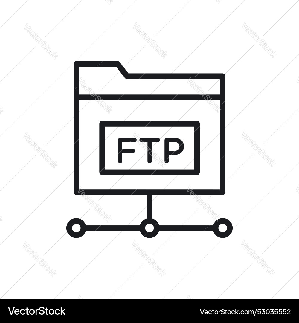 Ftp icon set server web connection symbol Vector Image