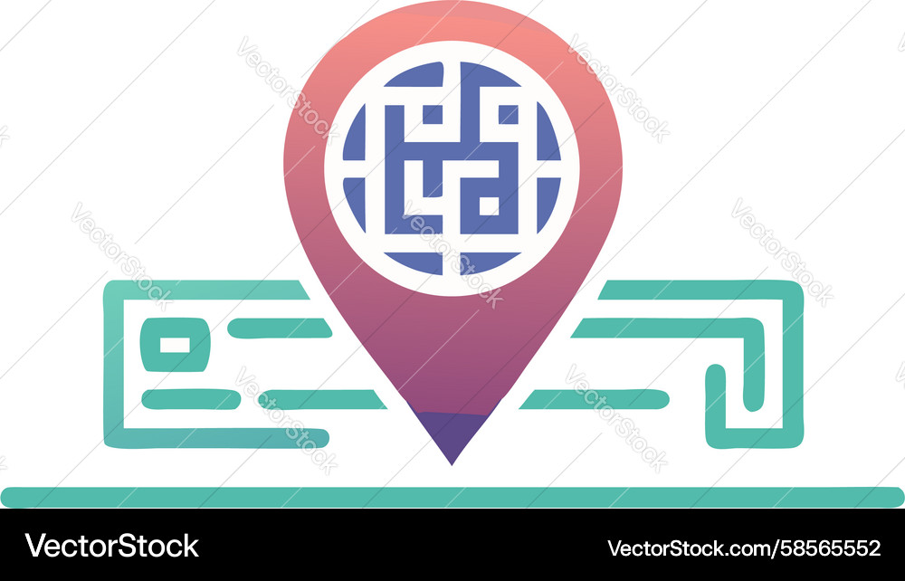 Geo-Located QR Code Map Vector Image