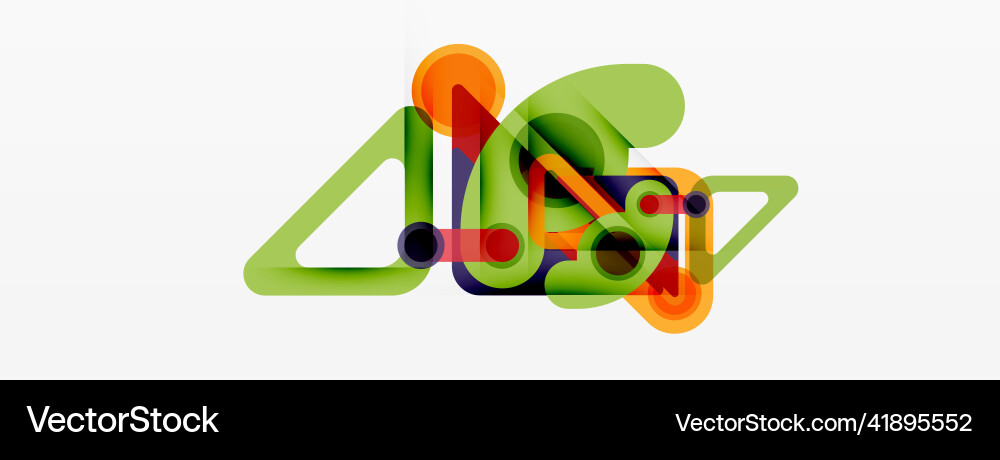 Geometric primitives lines circles abstract Vector Image