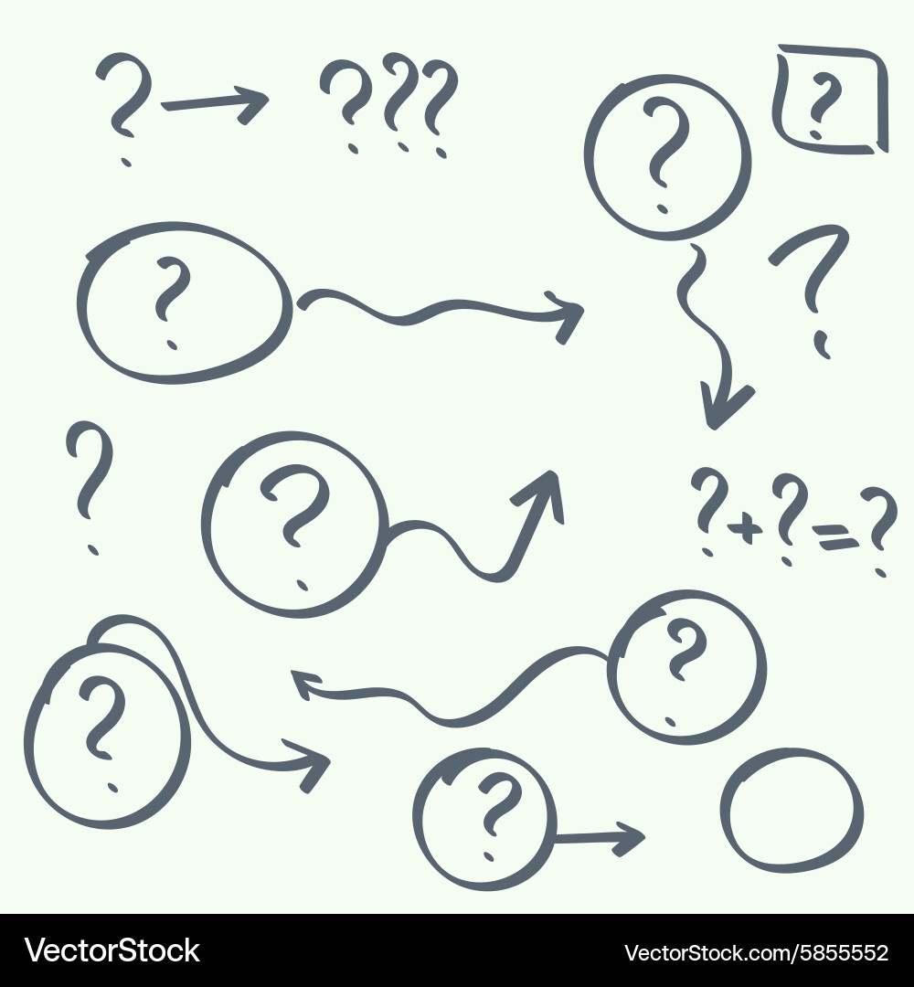 Handwritten Question Marks Set vector image