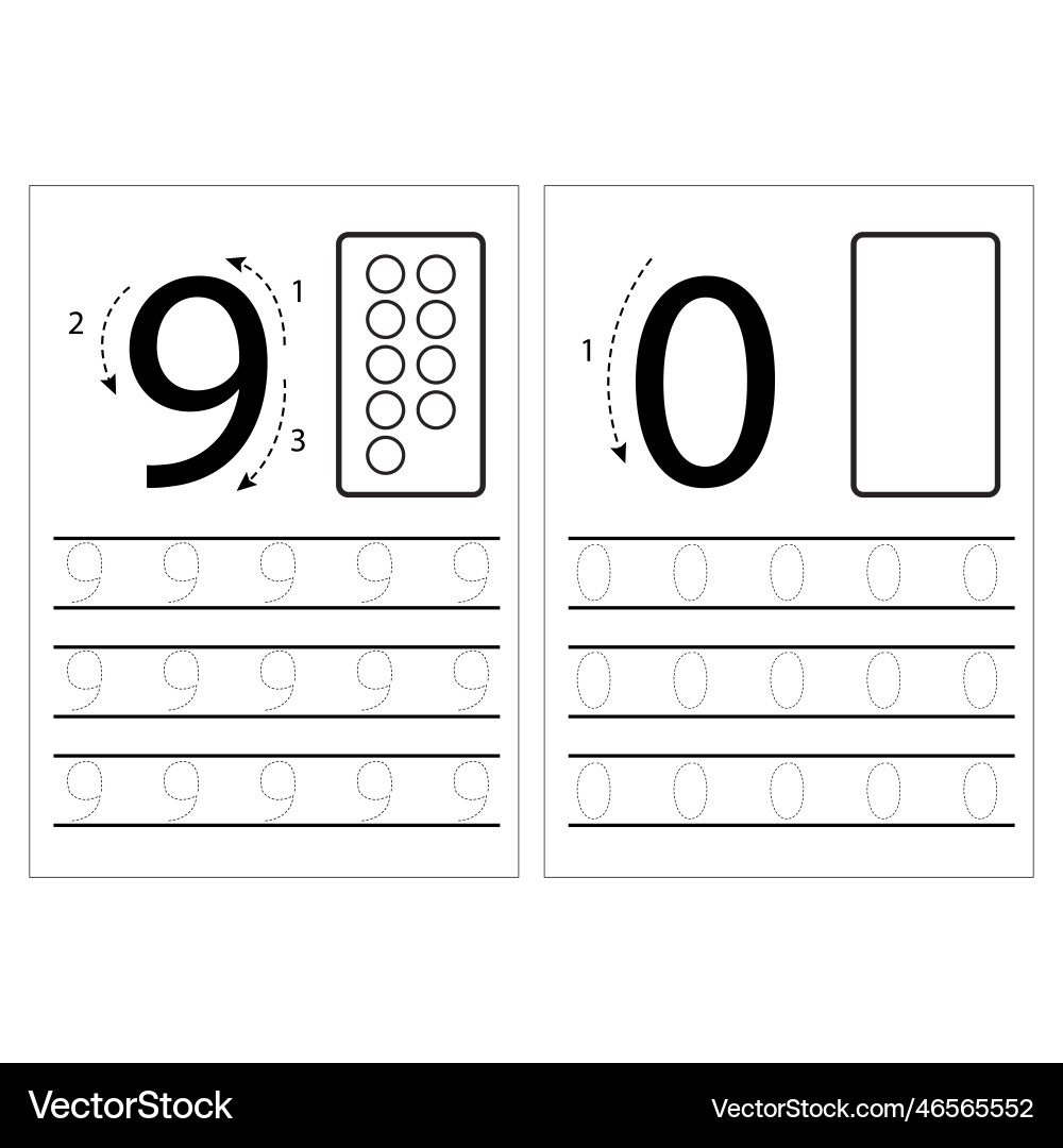How to write number practice writing numbers wr Vector Image