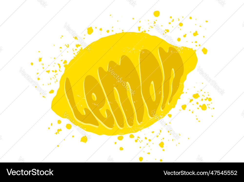 Lemon with text in groovy style Vector Image