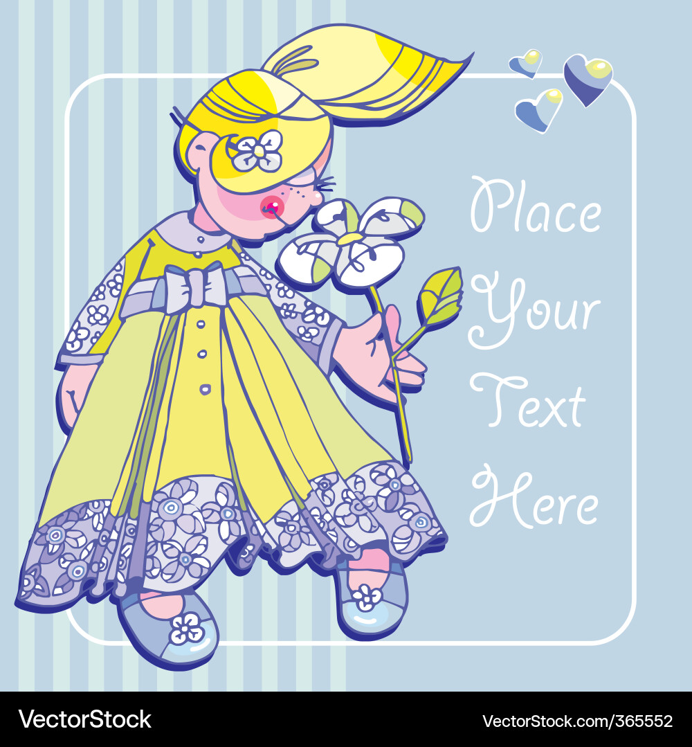 Little girl flower Vector Image