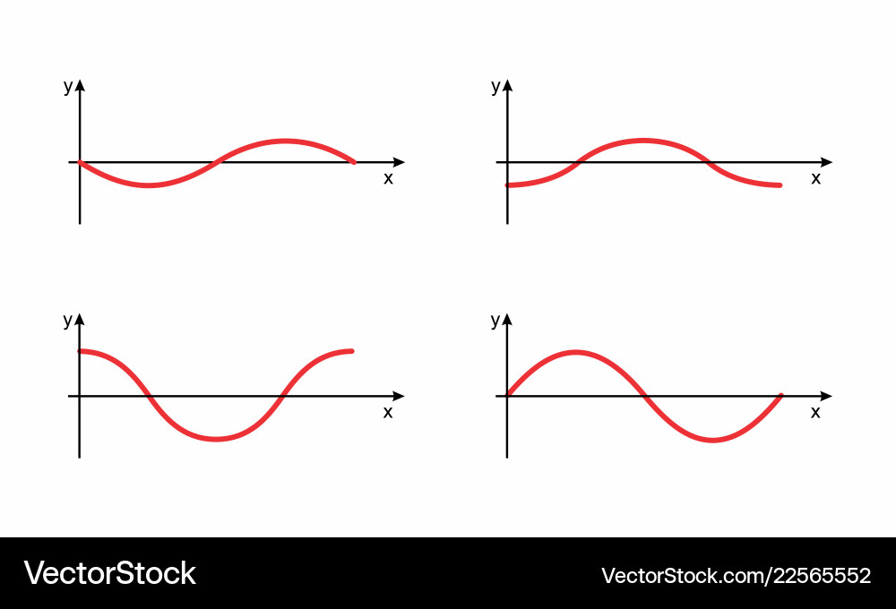 Mathematical Function Graphs Vector Image