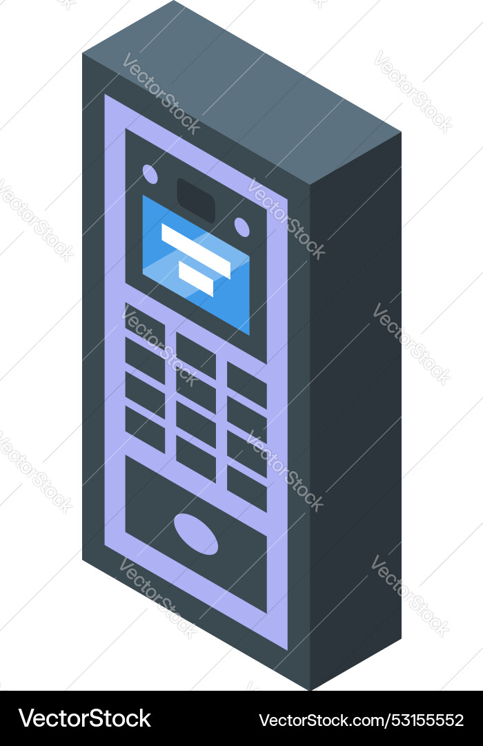 Modern intercom system displaying incoming call Modern intercom system displaying incoming call vector image