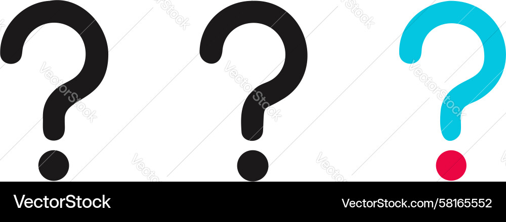 Multiple Question Marks Icon - Uncertainty Vector Image