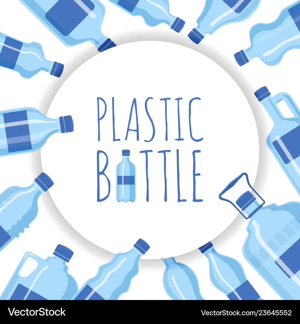 Plastic Bottles - Blue Collection Vector Image