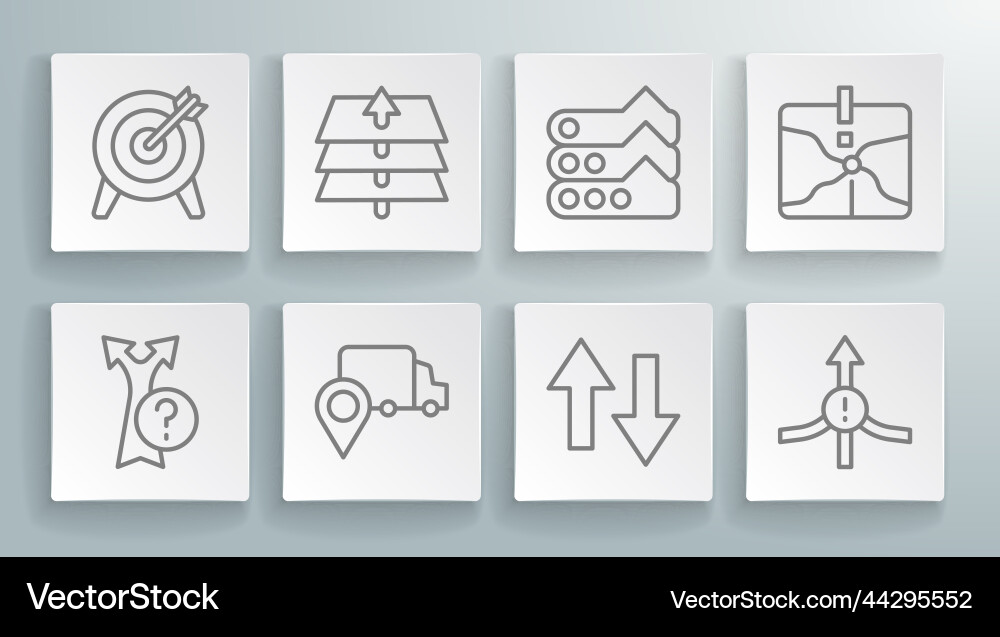 Set line arrow layers delivery tracking graph Set line arrow layers delivery tracking graph Vector Image
