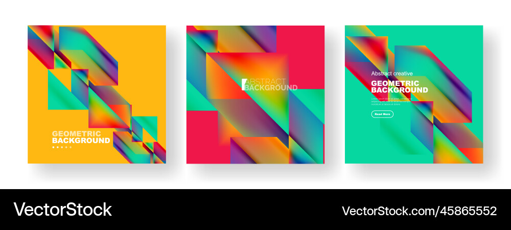 Set of abstract backgrounds overlapping geometric Vector Image