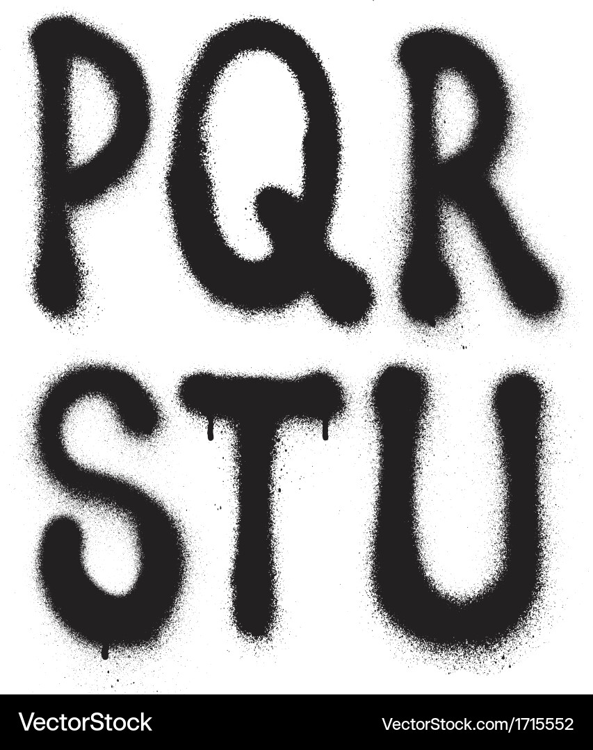 Spray Paint Alphabet Typography Vector Image