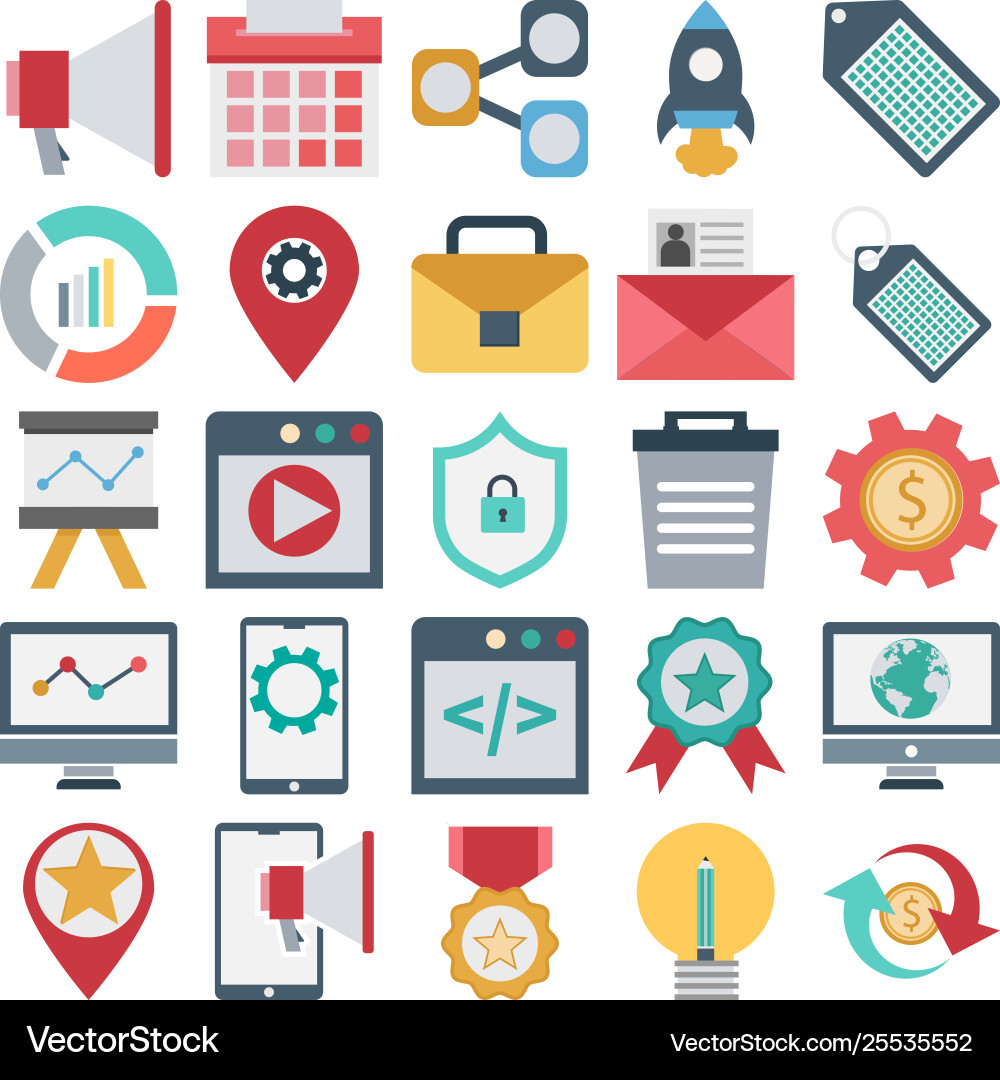 Web and seo isolated icons set which can e Vector Image