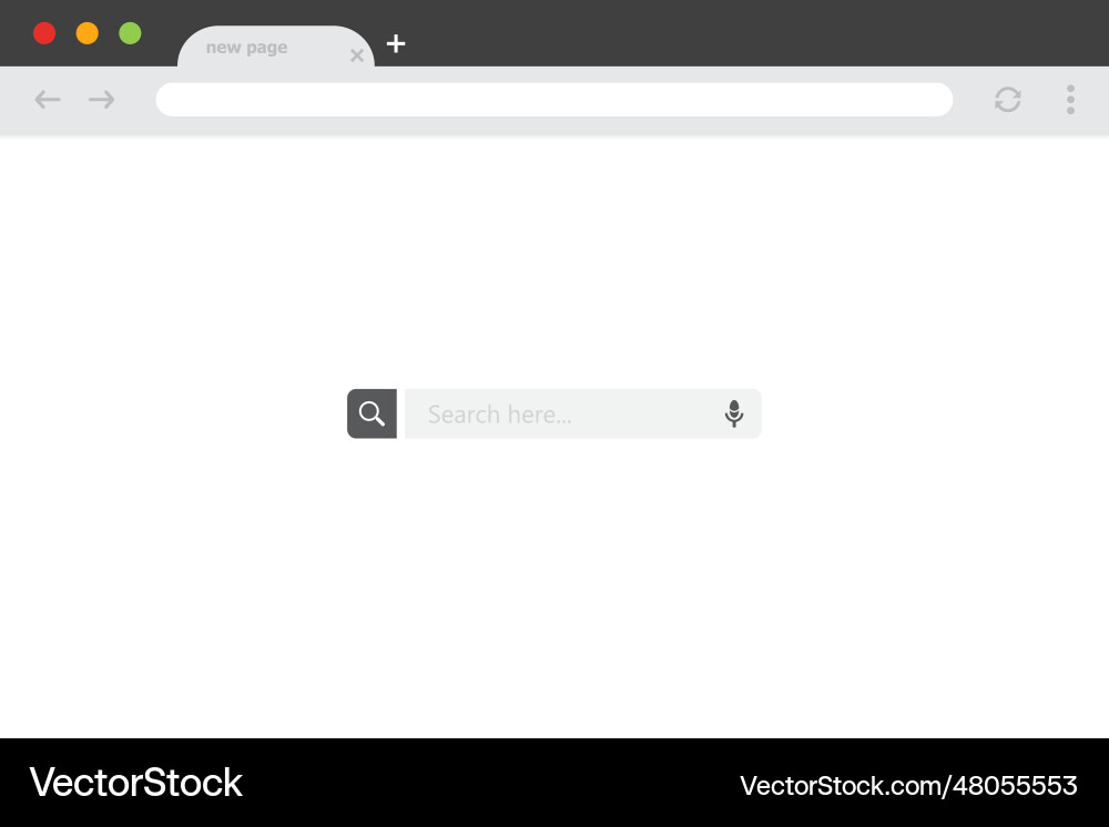 Browser window with search bar in a flat design Vector Image