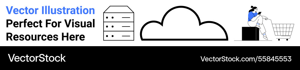Cloud computing with data storage and online Vector Image