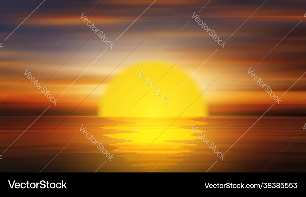 Colorful sunset over ocean vector image