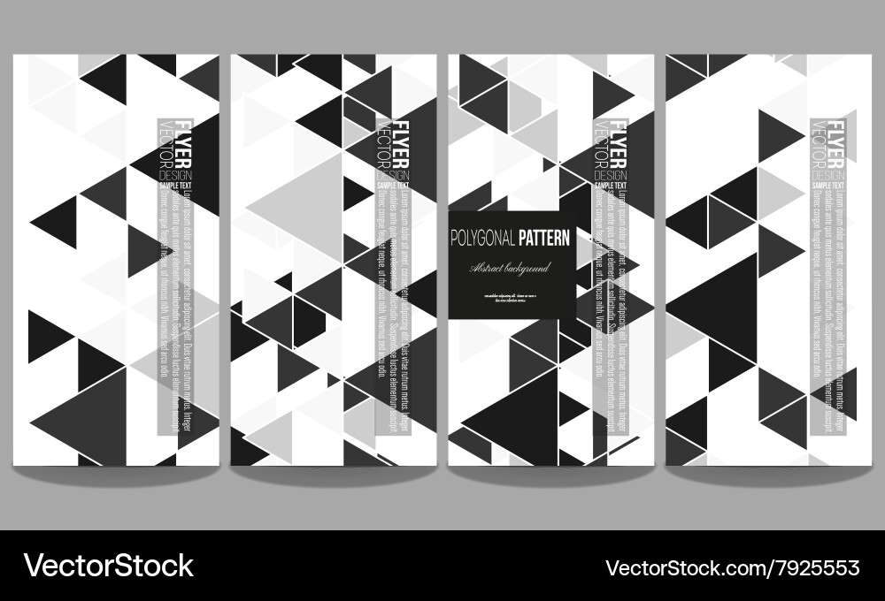 Flyers set triangular pattern abstract vector image