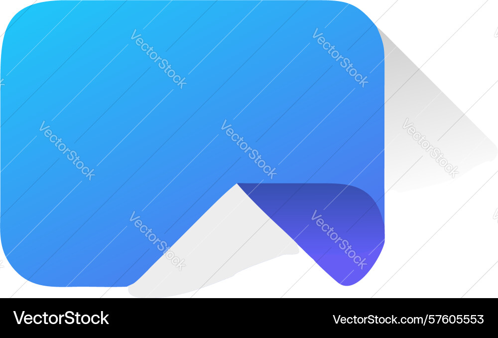 Gradient folded corner icon with shadow design vector image