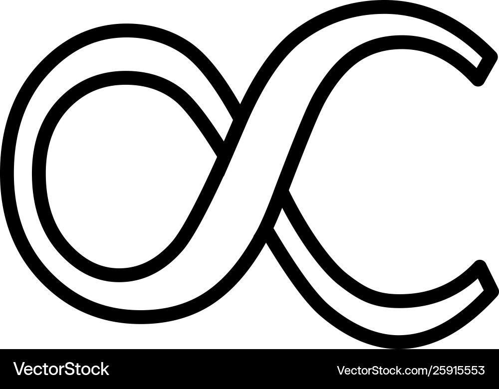 Infinity line icon in flat style for app ui Vector Image