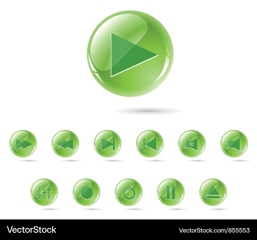 Set of glossy buttons Vector Image