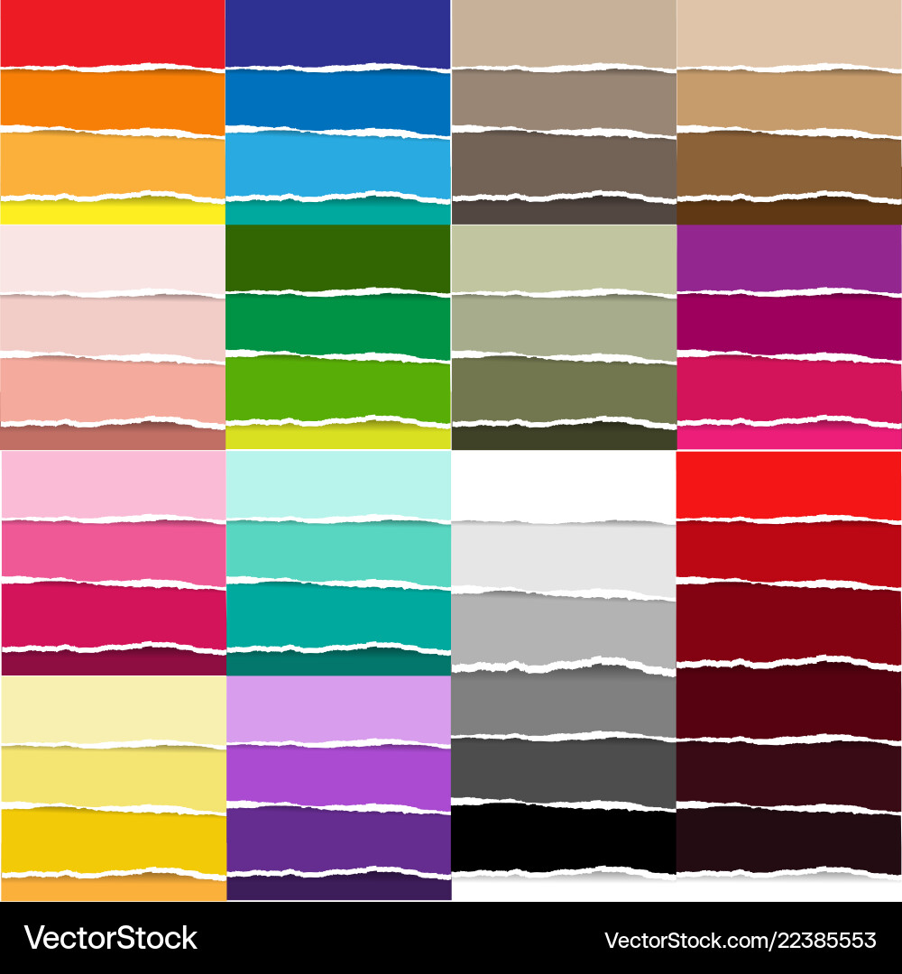 Torn Paper Set - Color & Texture vector image