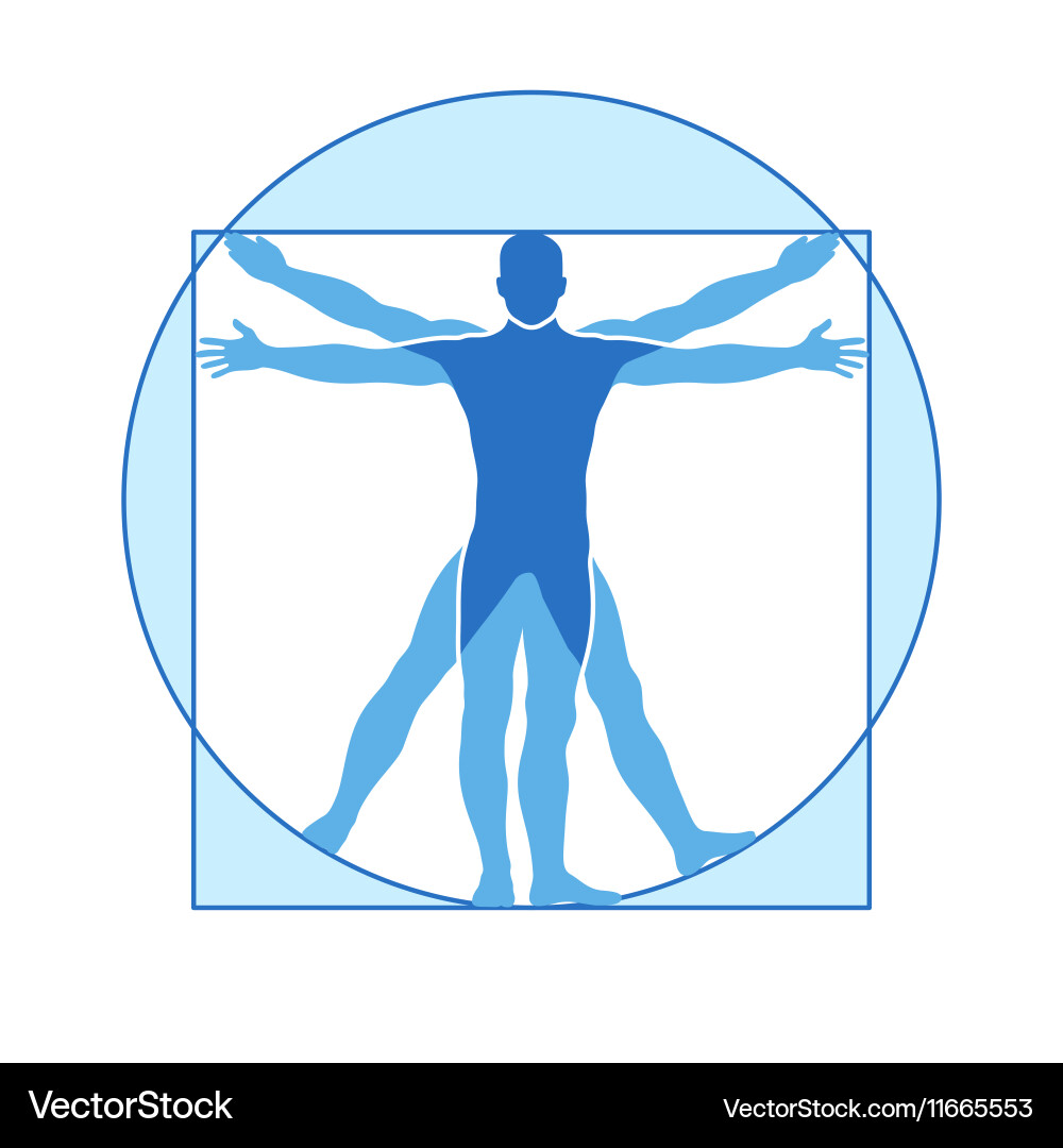 Vitruvian Man Icon - Renaissance Art Royalty Free Vector