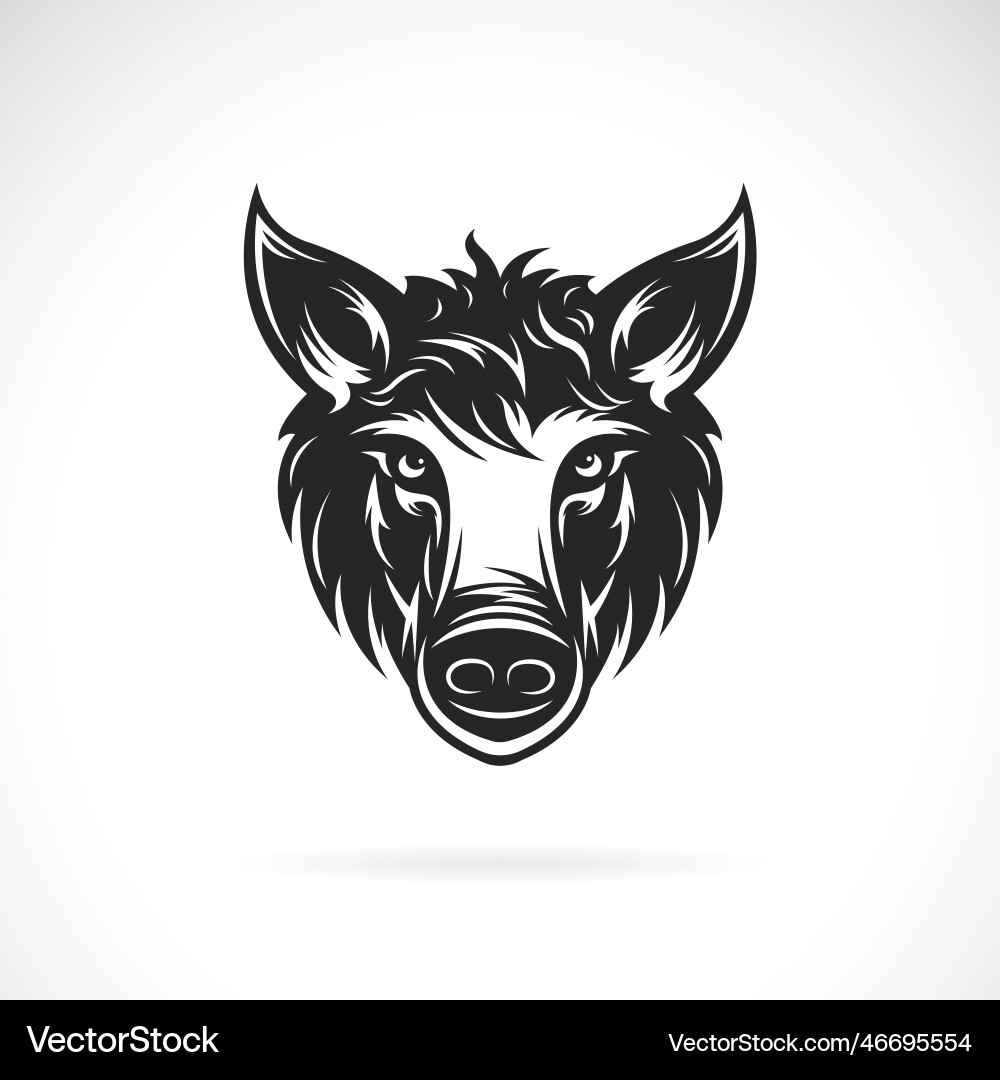 A boar head design on white background easy A boar head design on white background easy vector image