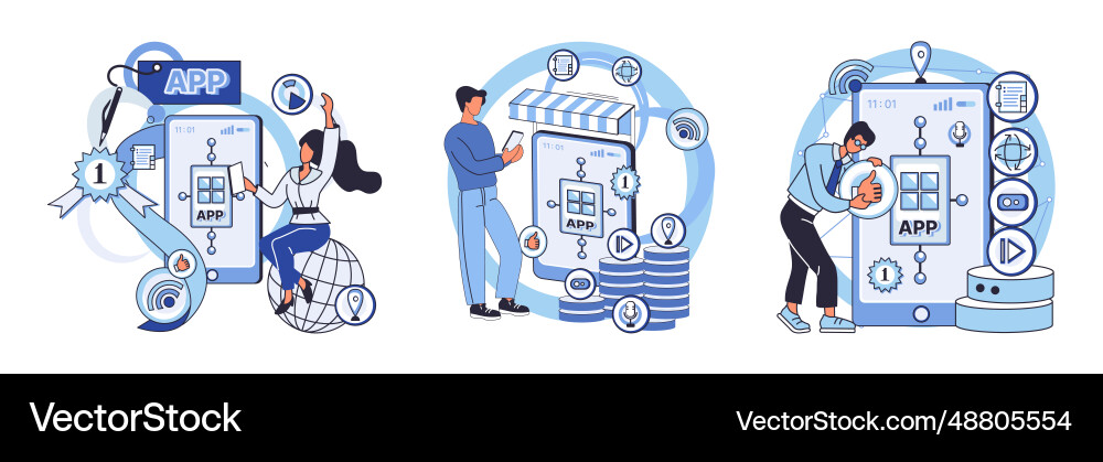 Application testing metaphor Vector Image