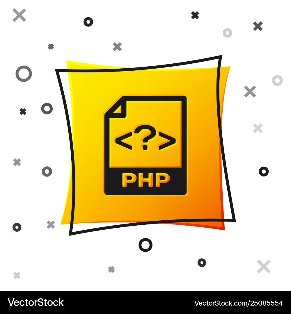 Black php file document icon download button Black php file document icon download button Vector Image