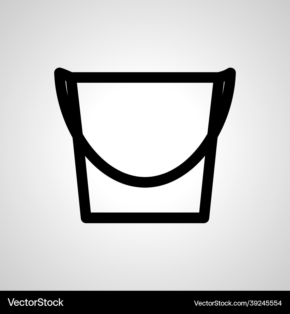 Bucket line icon linear outline Vector Image