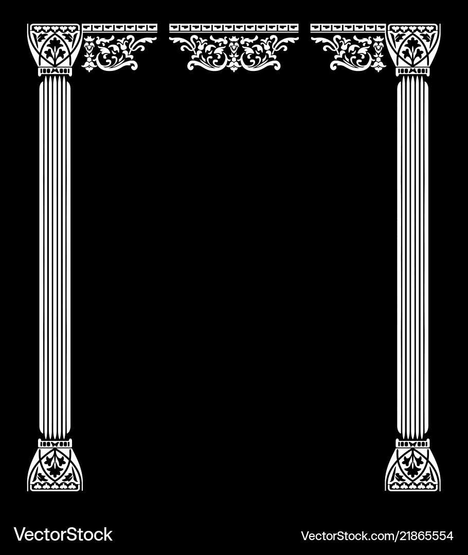 Classical Portico with Two Columns Vector Image