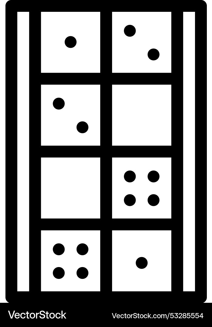 Dominoes icon thin linear style design isolated Dominoes icon thin linear style design isolated vector image