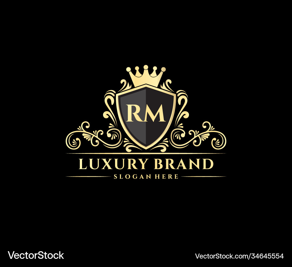 Elegant Gold Initial Monogram Vector Image