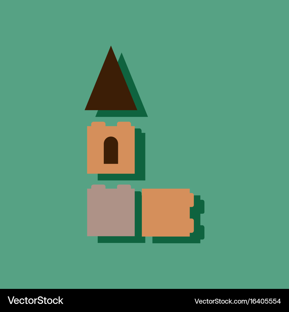 Flat icon design collection children constructor Vector Image