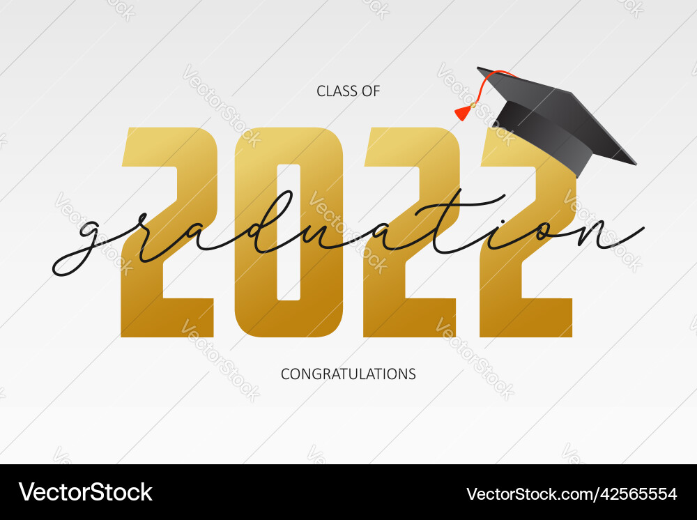 Graduating card template class of 2022 vector image