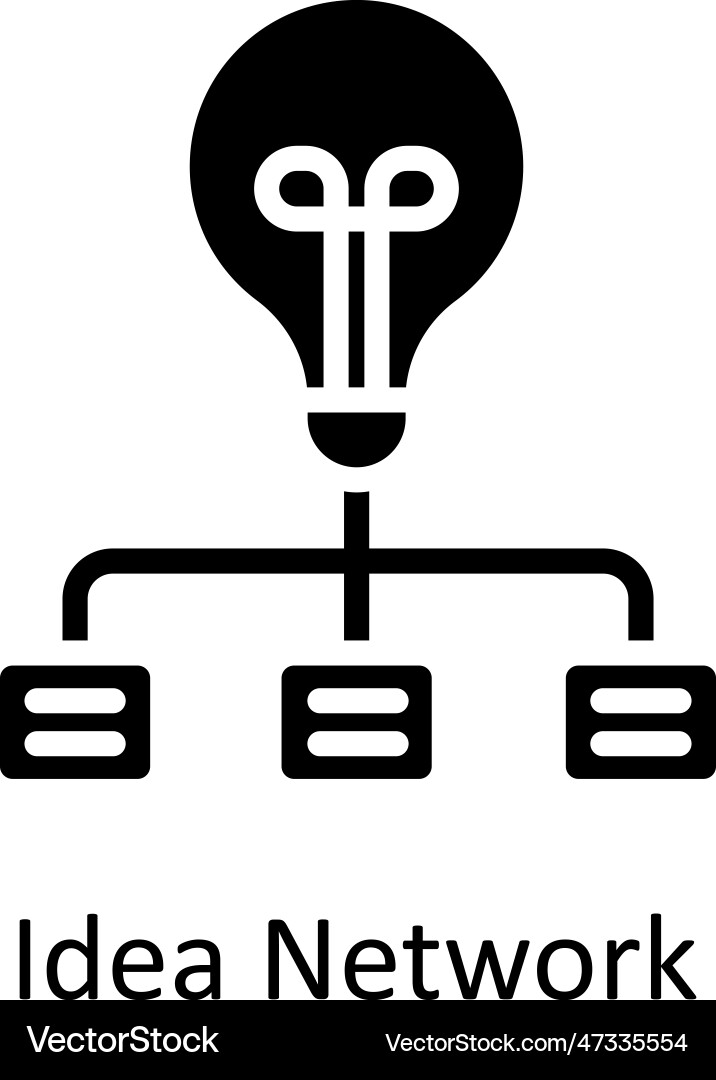 Idea network solid icon design Vector Image
